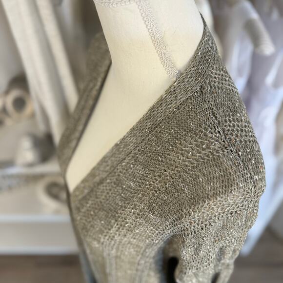 Blu Pepper Women's Size L Brown Open Front Longline Cardigan Sweater #3454 - Picture 5 of 8